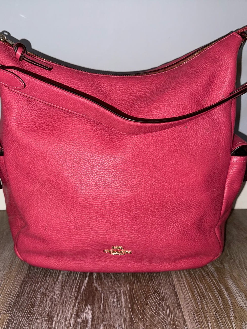 Coach Pink Leather Hobo Bag